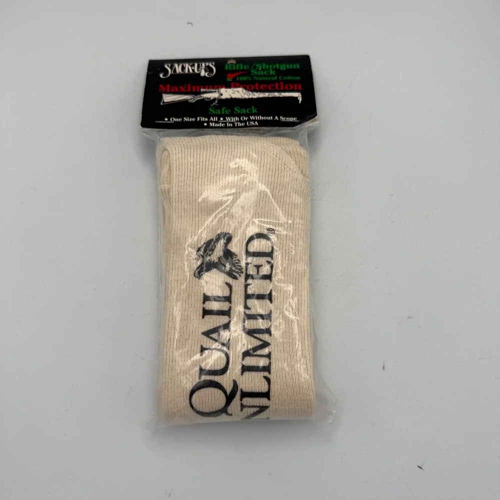 Sack-Ups Rifle Shotgun Safe Sack Quail Unlimited Cotton Gun Sleeve 58 Inch Tan